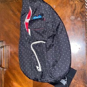 COPY - KAVU White Polka Dot Black Polyester Rope Sling